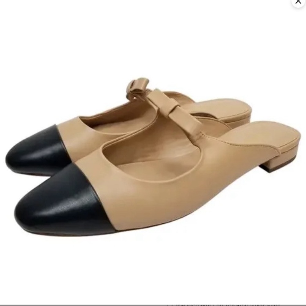 Jcrew Cap Toe Bow Mules NWOT
